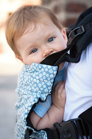 KiBi Evo Baby Carrier Blue Leaves via Asteraki Slings - Image 6
