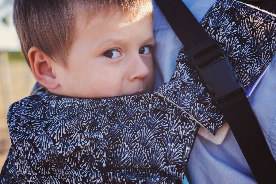 KiBi Evo Baby Carrier Dandelion Black via Asteraki Slings - Image 7