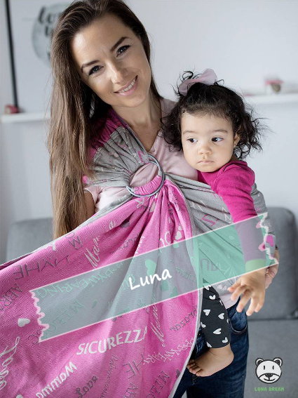 Μάρσιπος Αγκαλιάς Ring Sling Words of Love Pink