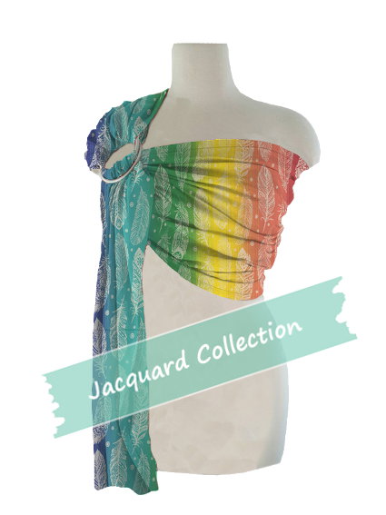 Woven Jacquard Ring Sling Rainbow Cherry