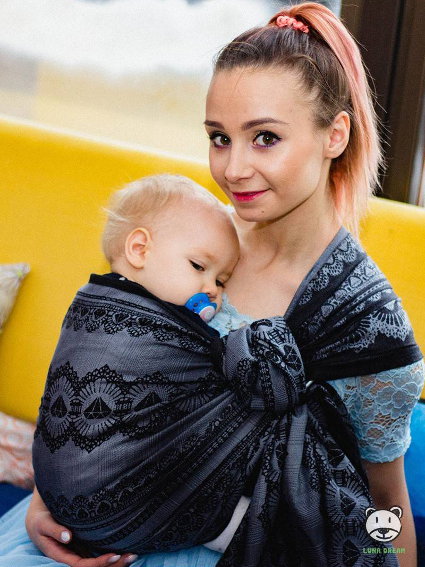 Μάρσιπος Αγκαλιάς Ring Sling Black Elegance - Image 4