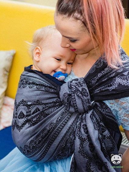 Μάρσιπος Αγκαλιάς Ring Sling Black Elegance - Image 3