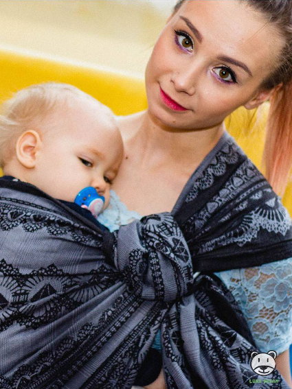 Μάρσιπος Αγκαλιάς Ring Sling Black Elegance - Image 2