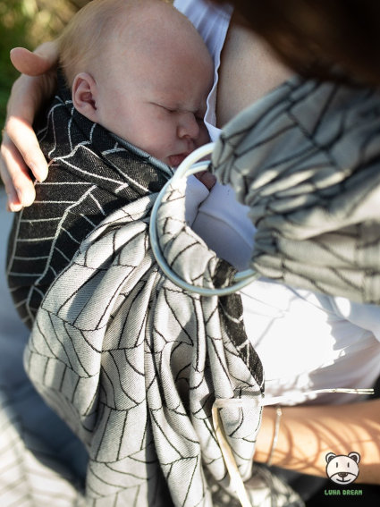 Μάρσιπος Αγκαλιάς Ring Sling Big Herringbone Light Grey - Image 2