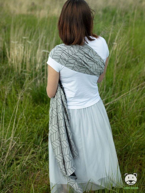 Μάρσιπος Αγκαλιάς Ring Sling Big Herringbone Light Grey - Image 4