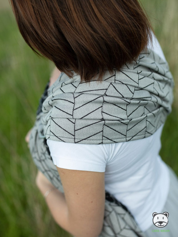 Μάρσιπος Αγκαλιάς Ring Sling Big Herringbone Light Grey - Image 3