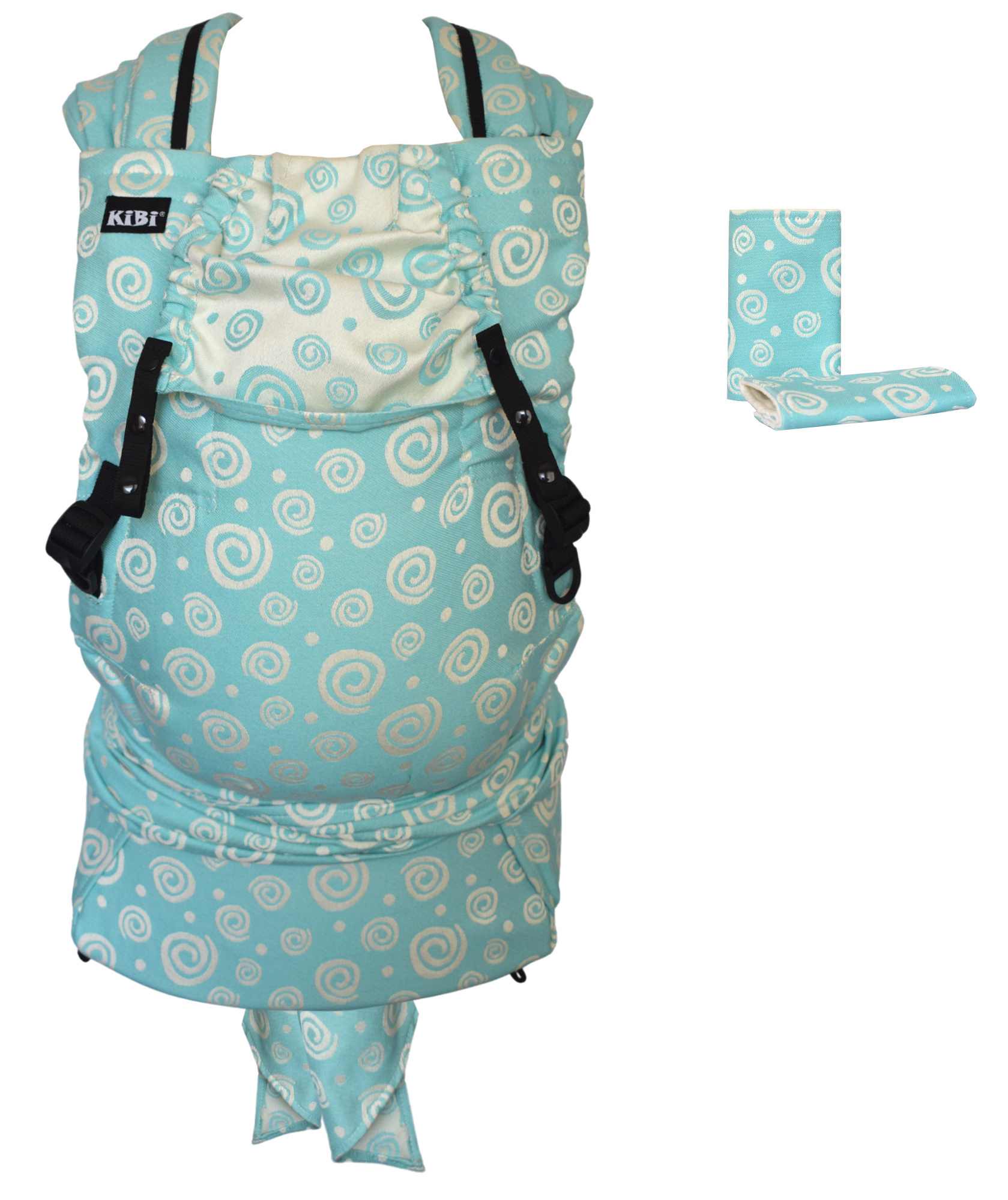 Εργονομικός μάρσιπος KiBi Newborn Tai Turquoise Spirals από την πρώτη μέρα
