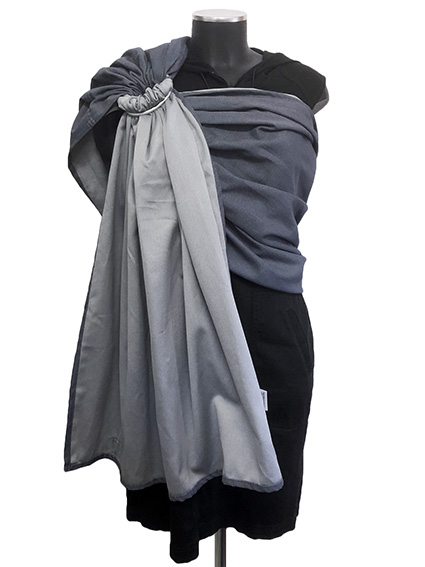 Εργονομικός Μάρσιπος με κρίκους Ring Sling Soft and Cool Grey-Blue-black