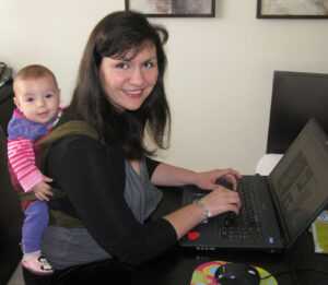 Doing tasks with baby