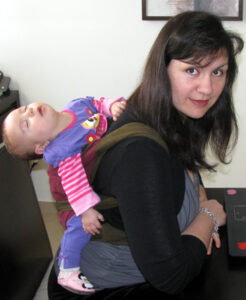 Baby asleep in back carry