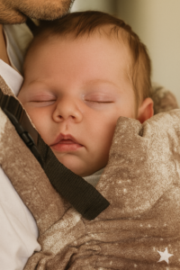 Baby calming in the arms